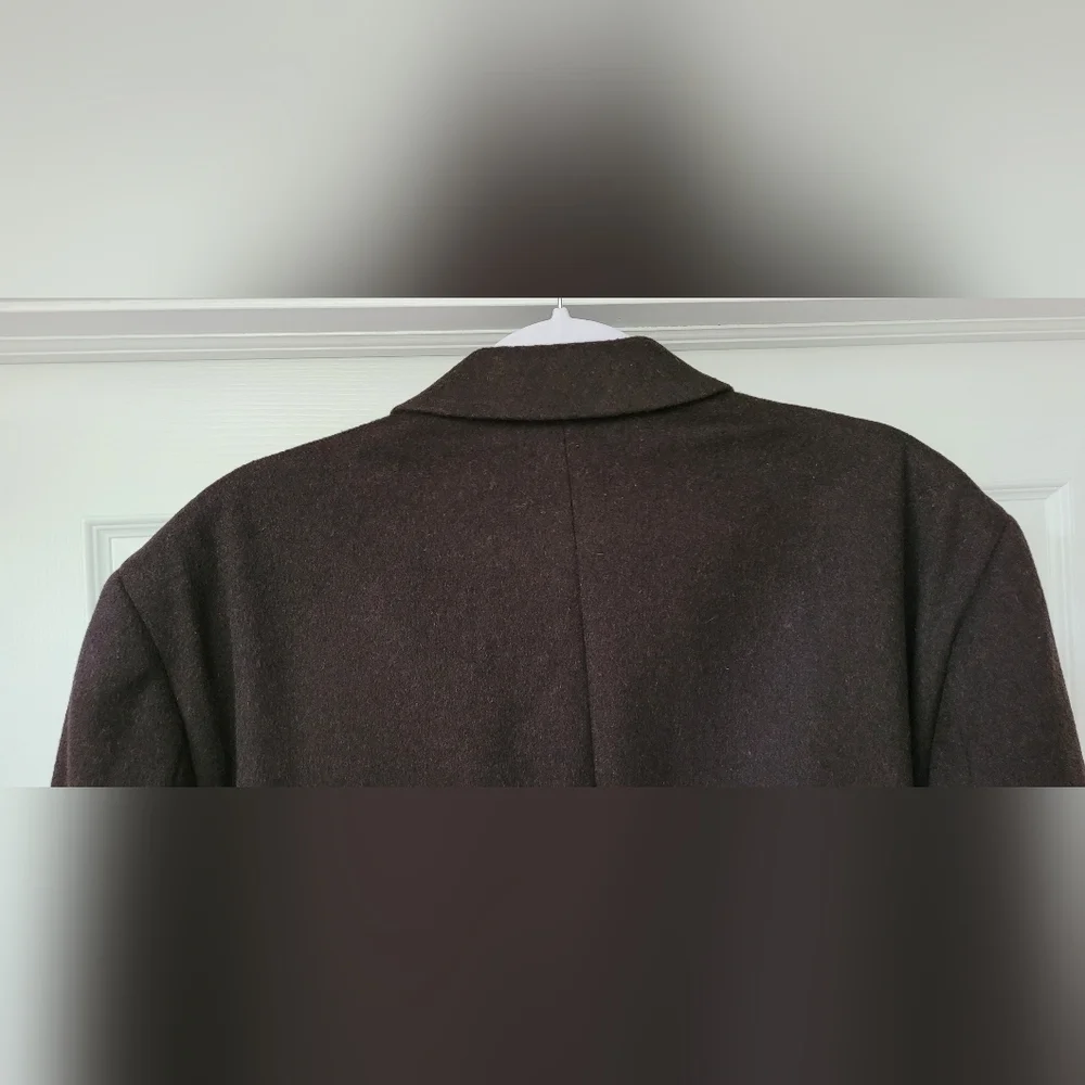Kenneth Cole New York Men's Charcoal Gray/Black Wool Peacoat Trenchcoat Size 46R